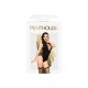 Боди Penthouse Hotter Than Hell XL Black, непрозрачное, вырезы, декольте, имитация шнуровки, чулки