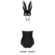 Еротичний костюм кролика Obsessive Bunny costume S/M, black, боді, чокер, гартери, панчохи, маска