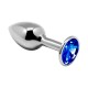 Металлическая анальная пробка с кристаллом Alive Mini Metal Butt Plug Blue L