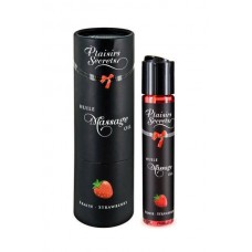 Масажна олія Plaisirs Secrets Strawberry (59 мл) з афродизіаками, їстівна, подарункова упаковка