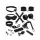 Набір Liebe Seele Black Lace and Neoprene 11pcs Bondage Kit, анальна пробка з кристалом, віброкуля