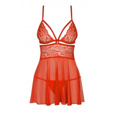 Бебі-дол Obsessive 838-BAB-3 babydoll & thong red 2XL/3XL
