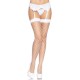 (SALE) Чулки в крупную сетку Leg Avenue Fence Net Thigh Highs White, one size