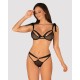 Напівпрозорий еротичний комплект Obsessive Obsessivia 2-pcs set black L/XL, бюстгальтер та трусики,