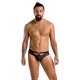 Мужские слипы с вырезами Passion 041 SLIP JOE S/M Black, экокожа, открытые ягодицы
