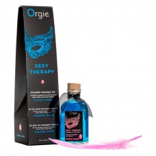 Набор для массажа Orgie – Sexy Therapy Cotton Candy (100 мл), съедобное разогревающее масло + перышко