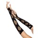 Длинные митенки Leg Avenue Faux wrap net arm warmers One size Black, крупная сетка