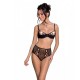 Эротический комплект с рисунком Passion LOVELIA BIKINI L/XL, black