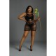Платье-бодистокинг Moonlight Plus Model 01 XL-XXXL Black, мини, без рукавов