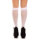 Шкарпетки ажурні з рюшами Leg Avenue Sweetheart Ruffle Cuff Knee Highs White, високі