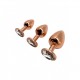 Металлическая анальная пробка Wooomy Tralalo Rose Gold Metal Plug Size L, диаметр 4 см, длина 9 см