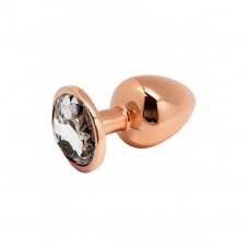 Металева анальна пробка Wooomy Tralalo Rose Gold Metal Plug Size L, діаметр 4 см, довжина 9 см