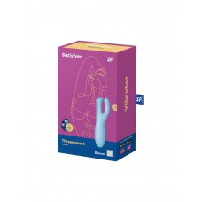 Клиторальный смарт вибратор Satisfyer Threesome 4 Blue с тремя пальчиками