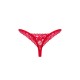 Кружевные стринги Obsessive Lacelove thong XS/S Red, низкая посадка