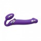 Безремінний страпон з вібрацією Strap-On-Me Vibrating Violet L, діам. 3,7 см, пульт ДК, регульований