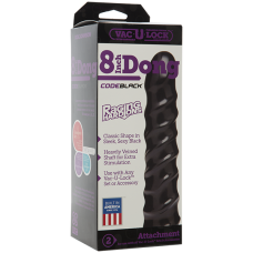 Дилдо Doc Johnson CodeBlack - 8 Inch Raging Vac-U-Lock із стимулювальним рельєфом, діаметр 3,8 см