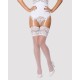 Панчохи під пояс із широким мереживом Obsessive 810-STO-2 stockings S/M, білі