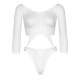 Эротическое боди Leg Avenue Top bodysuit with thong back White