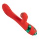 Вибратор-кролик с флоггером LOCKINK SEVANDA Whip Vibrating Massage Wand - Red & Green