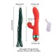 Вибратор-кролик с флоггером LOCKINK SEVANDA Whip Vibrating Massage Wand - Red & Green