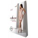 Мини-платье с вертикальным узором Passion BS097 One Size, white, плетение по бокам