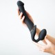 Безремінний страпон з вібрацією Strap-On-Me Vibrating Black M, діаметр 3,8см, пульт ДК, регульований