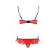 Комплект белья Passion Exclusive CHERRY SET OpenBra XXL/XXXL, red, открытый лиф, трусики-юбочка