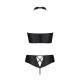 Комплект з екошкіри Passion NANACY BIKINI 6XL/7XL black, бра та трусики з імітацією шнурівки