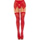 Чулки Leg Avenue Leg Avenue Lace thigh highs & garterbelt Red One Size