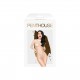 Боди Penthouse Scandalous XL White, крупная сетка, высокий воротник, длинные рукава