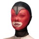 Маска серце сітка з відкритим ротом Feral Feelings - Hearts Mask Black/Red