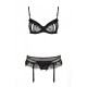 Сексуальний комплект з поясом для панчіх Passion LOVELIA SET S/M, black