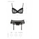 Сексуальний комплект з поясом для панчіх Passion LOVELIA SET S/M, black