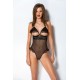 Еротичне боді Passion DOLLY BODY, L/XL, black, з відкритими чашками