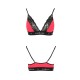 Эластичный топ с кружевом Passion PS001 TOP L, red-black