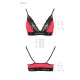 Эластичный топ с кружевом Passion PS001 TOP L, red-black