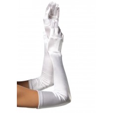 Довгі атласні рукавички Leg Avenue Extra Long Satin Gloves, One Size, білі