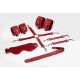 Набір Feral Feelings BDSM Kit 5 Red, наручники, поножі, хрестовина, маска, падл