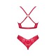 Комплект білизни Obsessive Lacelove cupless 2-pcs set M/L Red, відкритий доступ, відкриті груди