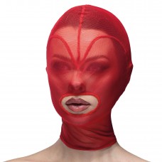 Маска серце сітка з відкритим ротом Feral Feelings - Hearts Mask Red/Red