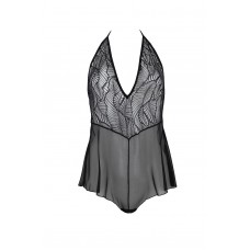 Боді Passion LEAFA BODY black S/M, на зав'язках, м'яка чашка, низ у вигляді шортиків