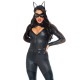 Эротический костюм супергероя-кошечки Leg Avenue Wicked Kitty S, комбинезон, пояс, маска, ушки