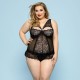 Сексуальный комплект белья JSY «Скромница Брук» Plus Size, Black, кружево, корсет, стринги