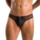 Мужские слипы на молнии Passion 042 SLIP TIMMY S/M Black, экокожа, сетка