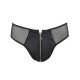 Мужские слипы на молнии Passion 042 SLIP TIMMY S/M Black, экокожа, сетка