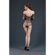 Сетчатое боди со стразами Moonlight Model 09 XS-L Black, открытые плечи