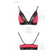 Еластичний топ з мереживом Passion PS001 TOP M, red-black