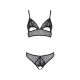 Комплект из браллета с ажурным лифом и открытыми трусиками Passion CHRISTA SET Open Bra L/XL black