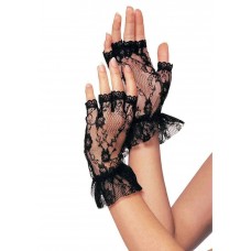 Короткі рукавички-гловелети Leg Avenue Wrist length fingerless gloves, One Size, чорні, сітка