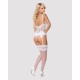 Сатиновый кружевной корсет Obsessive 810-COR-2 babydoll & thong L/XL, белый, корсет, танга